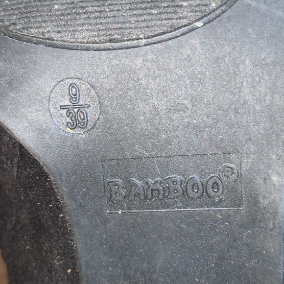 Bamboo black suede knee high chunk heel boots size 9 - Picture 5 of 7